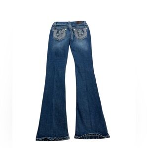Shyanne Embroidered Horse Back Pocket Blue Denim Bootcut Western Jeans size 5